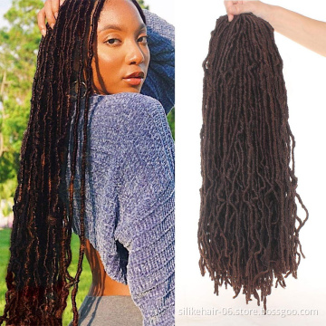 Dark Brown 36inch Long Goddess Braiding Dreadlocks Hair For Black Women Nu Locs Crochet Braid Hair Synthetic Faux Locs Extension